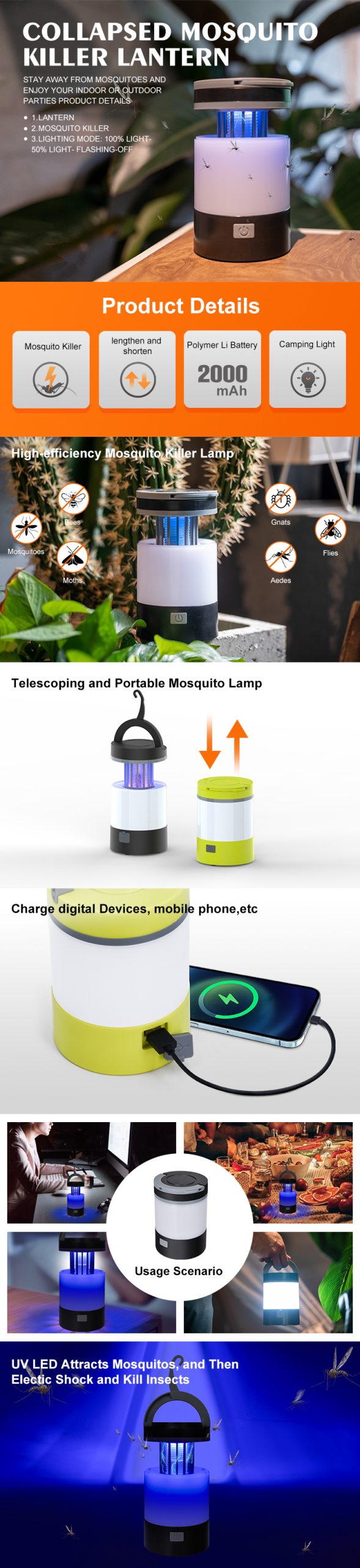 Collapsible Mosquito Killer Lantern with Power Bank details