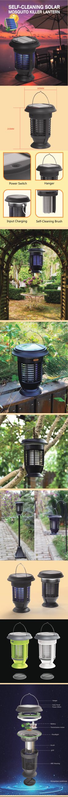 Outdoor Solar Mosquito Killer Lantern with Self-Cleaning & Waterproof Design details