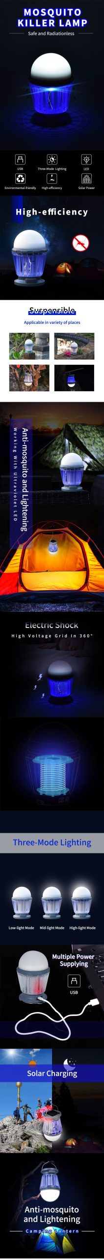 Waterproof Solar Mosquito killer lantern details