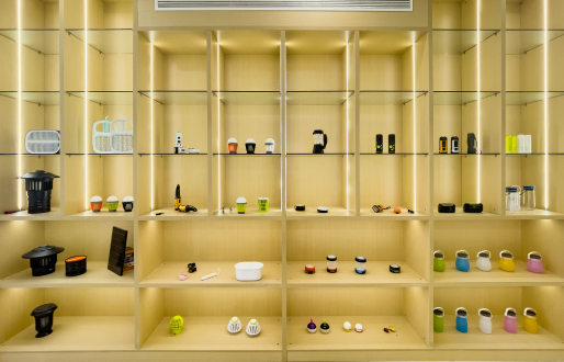 SORBO product display shelves